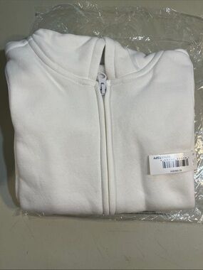 Amazon Kids White Full-Zip Hooded Sweatshirt